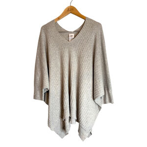 Cabi Watson Pullover Sweater Top Gray Ribbed V-Neck Dolman Womens Size M Casual